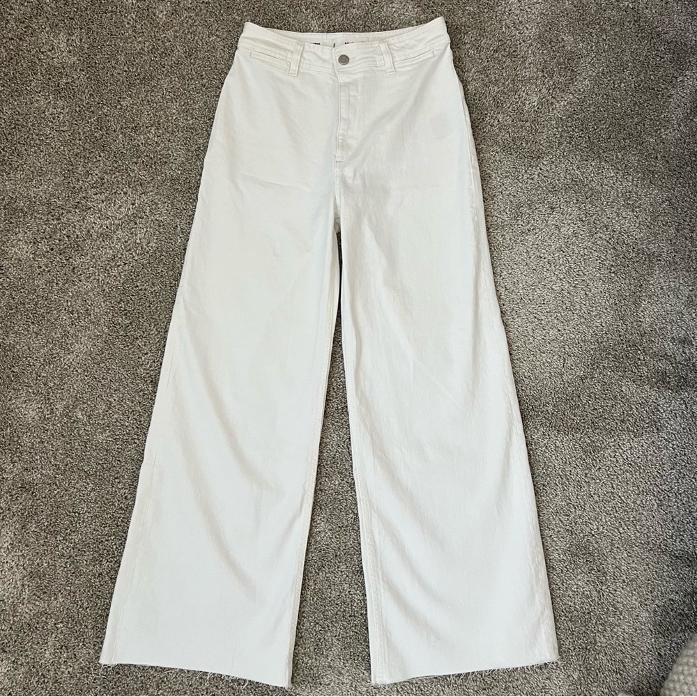 mango white wide leg jeans
